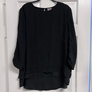Chicos textured long black blouse
